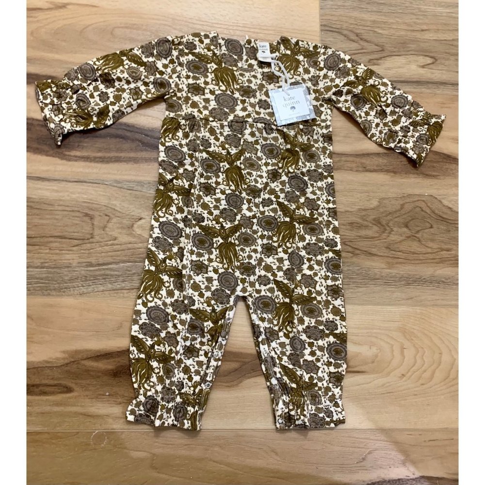 NWT 12-18 Fennel Firebird Long Sleeve Square Neck Bamboo Jumpsuit, Kate Quinn
